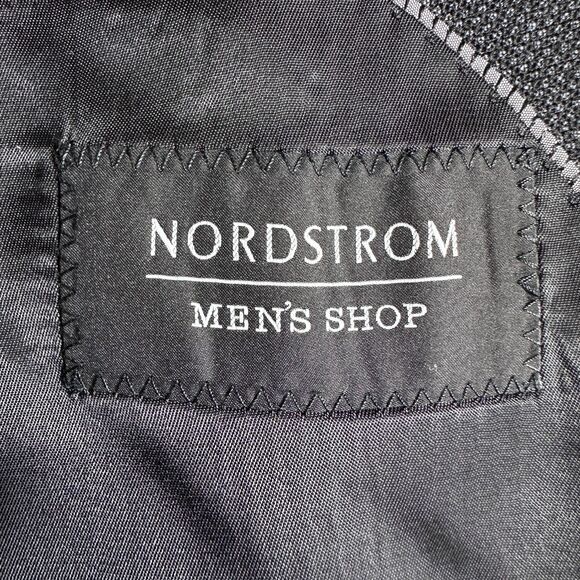 NORDSTROM Mens Blazer Sport Coat Two Button Jacket 48R WOOL Charcoal Gray - Picture 11 of 12